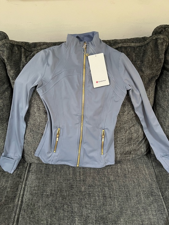 lululemon athletica Jackets & Blazers - lululemon athletica Dusty Blue Gold-Zip Bomber Jacket